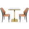 Modern Square Dining Table with White Sintered StoneTable Top & Gold Base | Square Restaurant Tables
