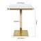 Modern Square Dining Table with White Sintered StoneTable Top & Gold Base | Square Restaurant Tables