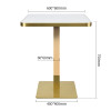 Modern Square Dining Table with White Sintered StoneTable Top & Gold Base | Square Restaurant Tables