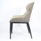 Beige & Grey Upholstered Chair with Black Metal Legsr | Modern Upholstered Dining Chairs