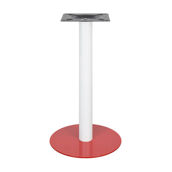 Metal Coffee Table Legs | White Column & Red Base Single Pedestal for Cafe & Dining