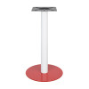 Metal Coffee Table Legs | White Column & Red Base Single Pedestal for Cafe & Dining
