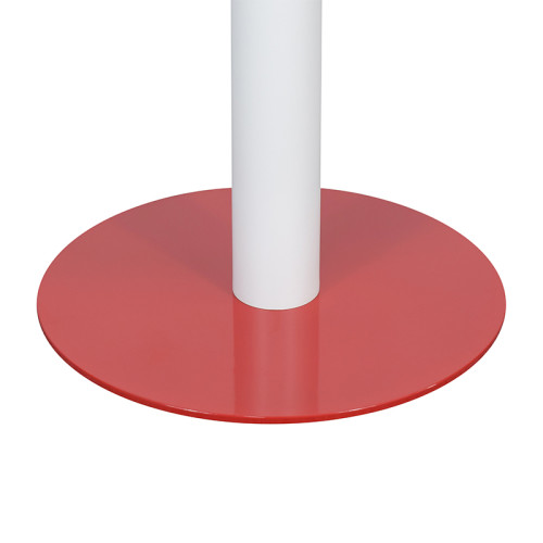 Metal Coffee Table Legs | White Column & Red Base Single Pedestal for Cafe & Dining