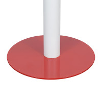 Commercial Dining Table Base | White Column & Red Base Single Pedestal for Cafe & Dining