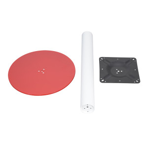 Metal Coffee Table Legs | White Column & Red Base Single Pedestal for Cafe & Dining