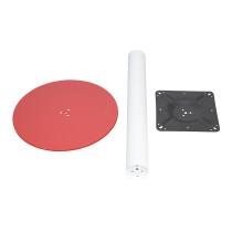 Metal Coffee Table Legs | White Column & Red Base Single Pedestal for Cafe & Dining