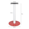 Metal Coffee Table Legs | White Column & Red Base Single Pedestal for Cafe & Dining