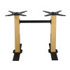 Heavy Duty Metal Table Legs | Dual Column Wood Veneer Table Base
