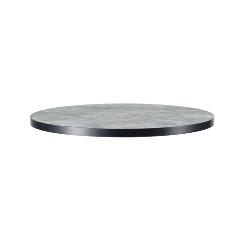 Round Wood Table Top | Grey Stone Pattern Melamine Board with Black PVC Edge