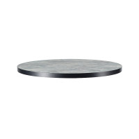 Round Wood Table Top | Grey Stone Pattern Melamine Board with Black PVC Edge
