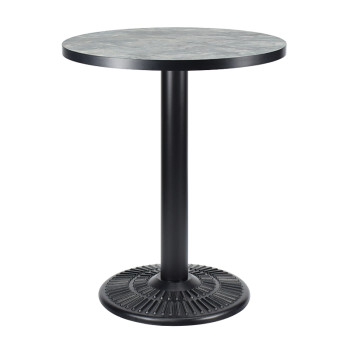 Round Wood Table Top | Grey Stone Pattern Melamine Board with Black PVC Edge