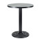 Round Wood Table Top | Grey Stone Pattern Melamine Board with Black PVC Edge