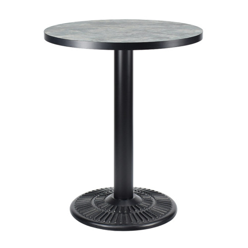 Round Wood Table Top | Grey Stone Pattern Melamine Board with Black PVC Edge