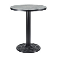 Round Wood Table Top | Grey Stone Pattern Melamine Board with Black PVC Edge