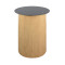 Modern Cylindrical Wood Veneer Table Base |  Metal Table Base