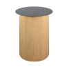 Modern Cylindrical Wood Veneer Table Base | Metal Table Base