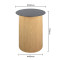Modern Cylindrical Wood Veneer Table Base |  Metal Table Base