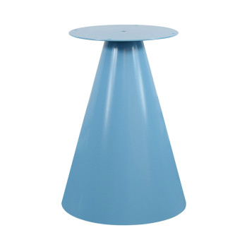 Modern Cone-Shaped Coffee Table Base | Matte Light Blue Pedestal for Small Round Side & End Tables