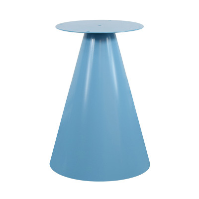 Modern Cone-Shaped Coffee Table Base | Matte Light Blue Pedestal for Small Round Side & End Tables