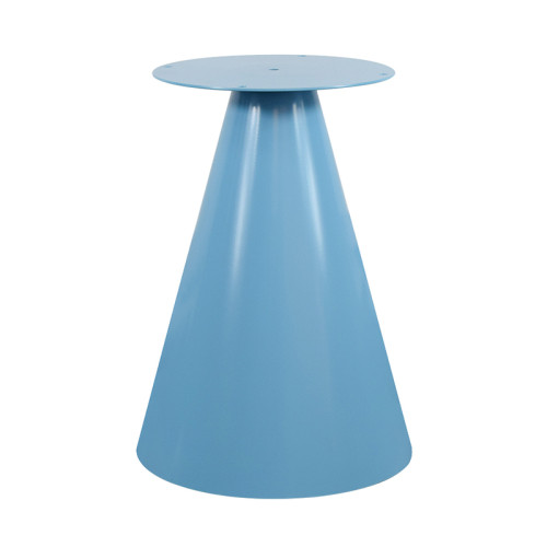 Modern Cone-Shaped Coffee Table Base | Matte Light Blue Pedestal for Small Round Side & End Tables