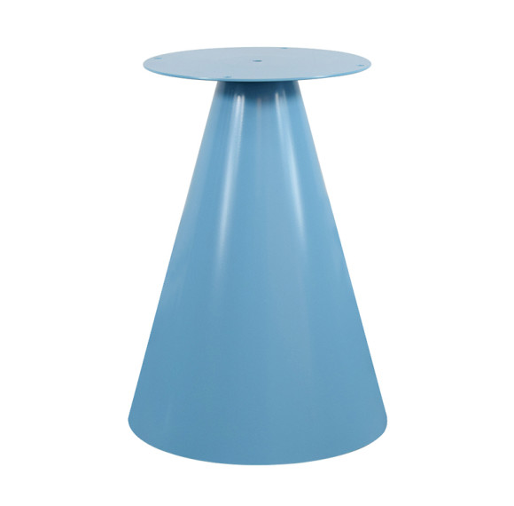 Modern Cone-Shaped Coffee Table Base | Matte Light Blue Pedestal for Small Round Side & End Tables