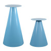 Modern Cone-Shaped Coffee Table Base | Matte Light Blue Pedestal for Small Round Side & End Tables