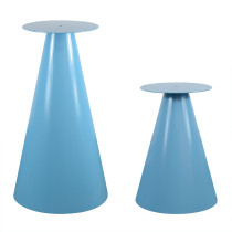 Modern Cone-Shaped Coffee Table Base | Matte Light Blue Pedestal for Small Round Side & End Tables