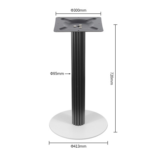 Modern Dining Table Legss |  Black & White Two-Tone Pedestal for Cafe & Dining Tables