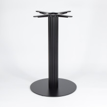 Modern Dining Table Legs |  Matte Black Ribbed Pedestal for Cafe & Dining Tables