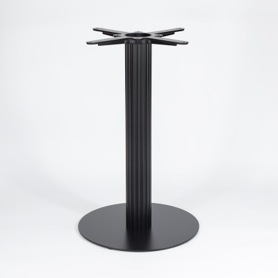 Modern Dining Table Legs |  Matte Black Ribbed Pedestal for Cafe & Dining Tables