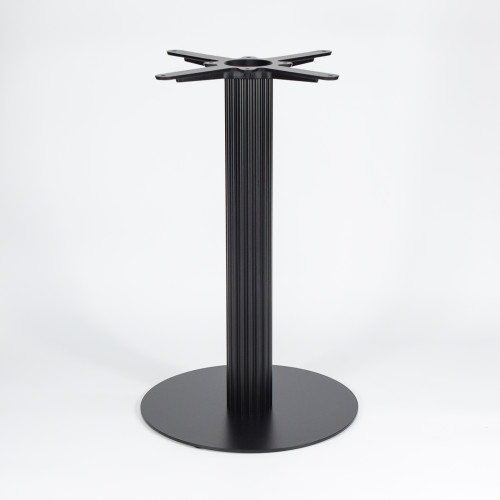 Modern Dining Table Legs |  Matte Black Ribbed Pedestal for Cafe & Dining Tables