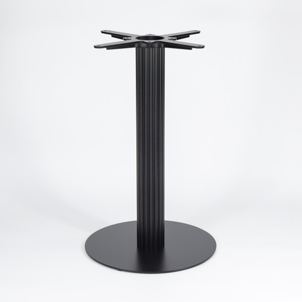 Modern Dining Table Legs |  Matte Black Ribbed Pedestal for Cafe & Dining Tables