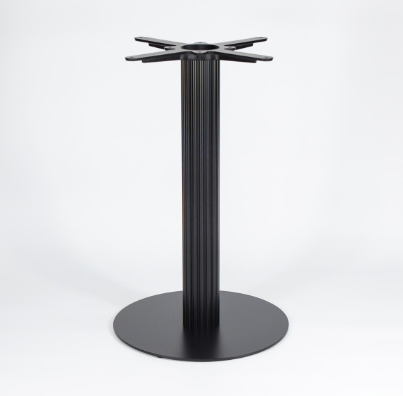 Modern Dining Table Legs | Matte Black Ribbed Pedestal for Cafe & Dining Tables