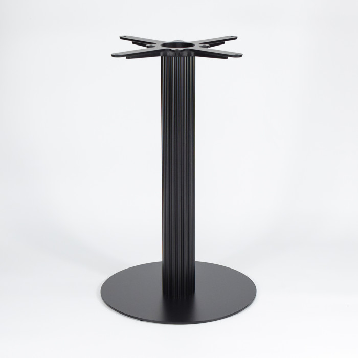 Modern Dining Table Legs | Matte Black Ribbed Pedestal for Cafe & Dining Tables