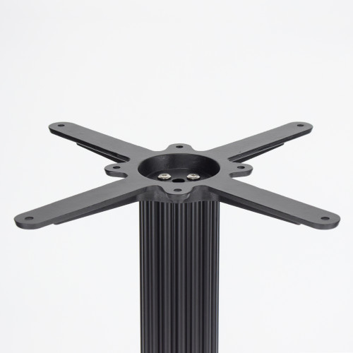 Modern Dining Table Legs |  Matte Black Ribbed Pedestal for Cafe & Dining Tables