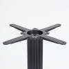Modern Dining Table Legs | Matte Black Ribbed Pedestal for Cafe & Dining Tables