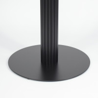 Commercial Heavy Duty Table Base |  Matte Black Ribbed Pedestal for Cafe & Dining Tables