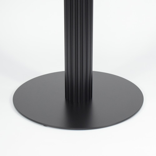 Modern Dining Table Legs |  Matte Black Ribbed Pedestal for Cafe & Dining Tables