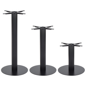 Modern Dining Table Legs |  Matte Black Ribbed Pedestal for Cafe & Dining Tables