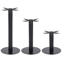 Modern Dining Table Legs |  Matte Black Ribbed Pedestal for Cafe & Dining Tables