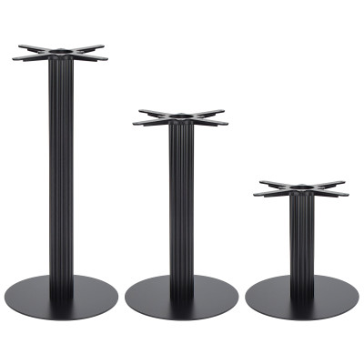 Modern Dining Table Legs |  Matte Black Ribbed Pedestal for Cafe & Dining Tables