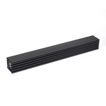 Modern Dining Table Legs |  Matte Black Ribbed Pedestal with Square Base for Cafe & Dining Tables