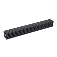 Commercial Heavy Duty Table Base | Matte Black Ribbed Pedestal with Square Base for Cafe & Dining Tables