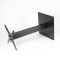 Modern Dining Table Legs |  Matte Black Ribbed Pedestal with Square Base for Cafe & Dining Tables
