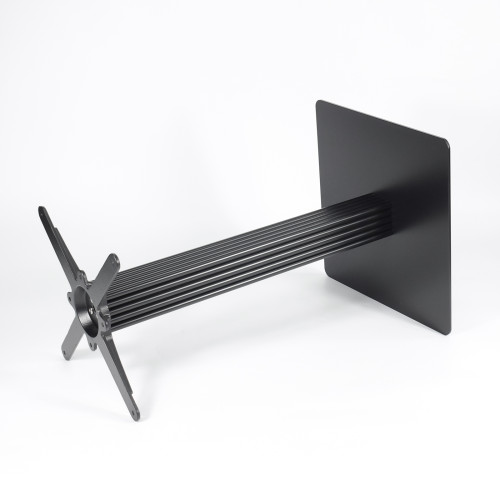 Modern Dining Table Legs |  Matte Black Ribbed Pedestal with Square Base for Cafe & Dining Tables