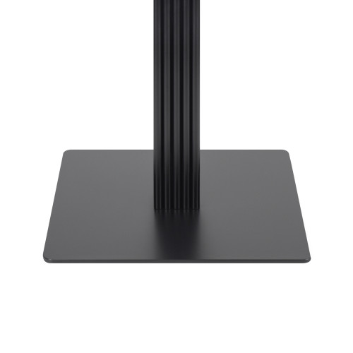 Modern Dining Table Legs |  Matte Black Ribbed Pedestal with Square Base for Cafe & Dining Tables