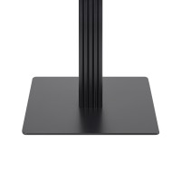 Commercial Heavy Duty Table Base | Matte Black Ribbed Pedestal with Square Base for Cafe & Dining Tables