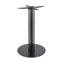 Heavy Duty Metal Table Base | Matte Black Multi-Ribbed Round Pedestal for Dining & Coffee Tables