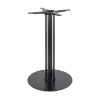 Heavy Duty Metal Table Base | Matte Black Multi-Ribbed Round Pedestal for Dining & Coffee Tables