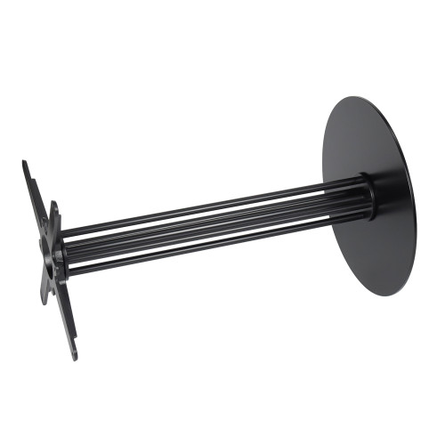 Heavy Duty Metal Table Base | Matte Black Multi-Ribbed Round Pedestal for Dining & Coffee Tables